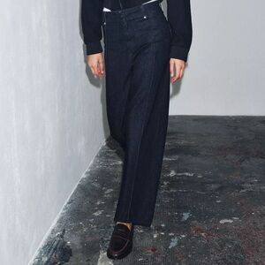 Zara High Waist Wide-Leg Blue Jeans